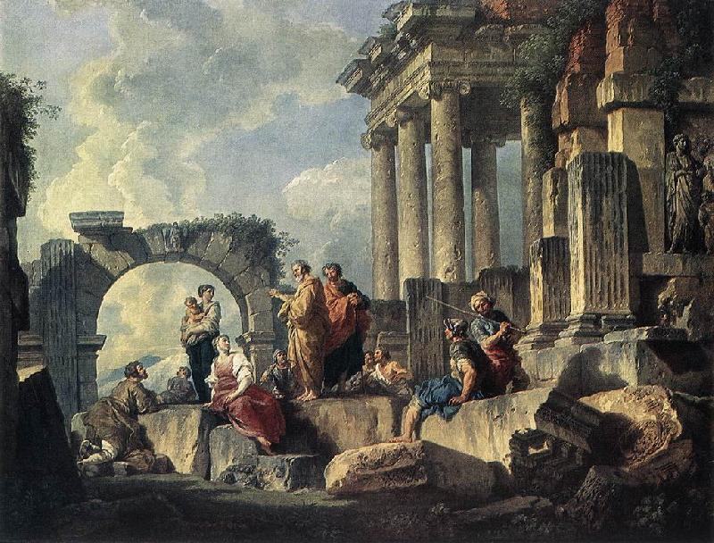 PANNINI, Giovanni Paolo Apostle Paul Preaching on the Ruins af Sweden oil painting art
